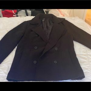 Black coat perfect to layer over any outfit
